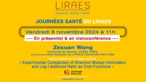 Experimental Comparison of Shannon Mutual Information and Log-Likelihood Ratio as Cost Functions @ Campus Saint Germain - LIRAES