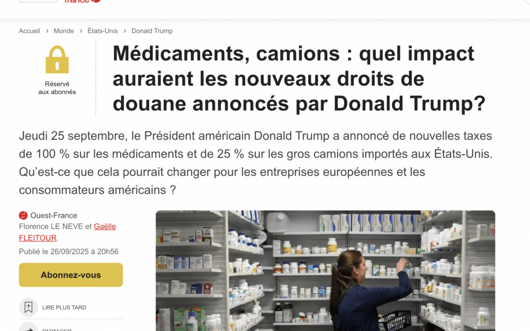 Interview de Thomas Rapp dans Ouest France (26sept2025)